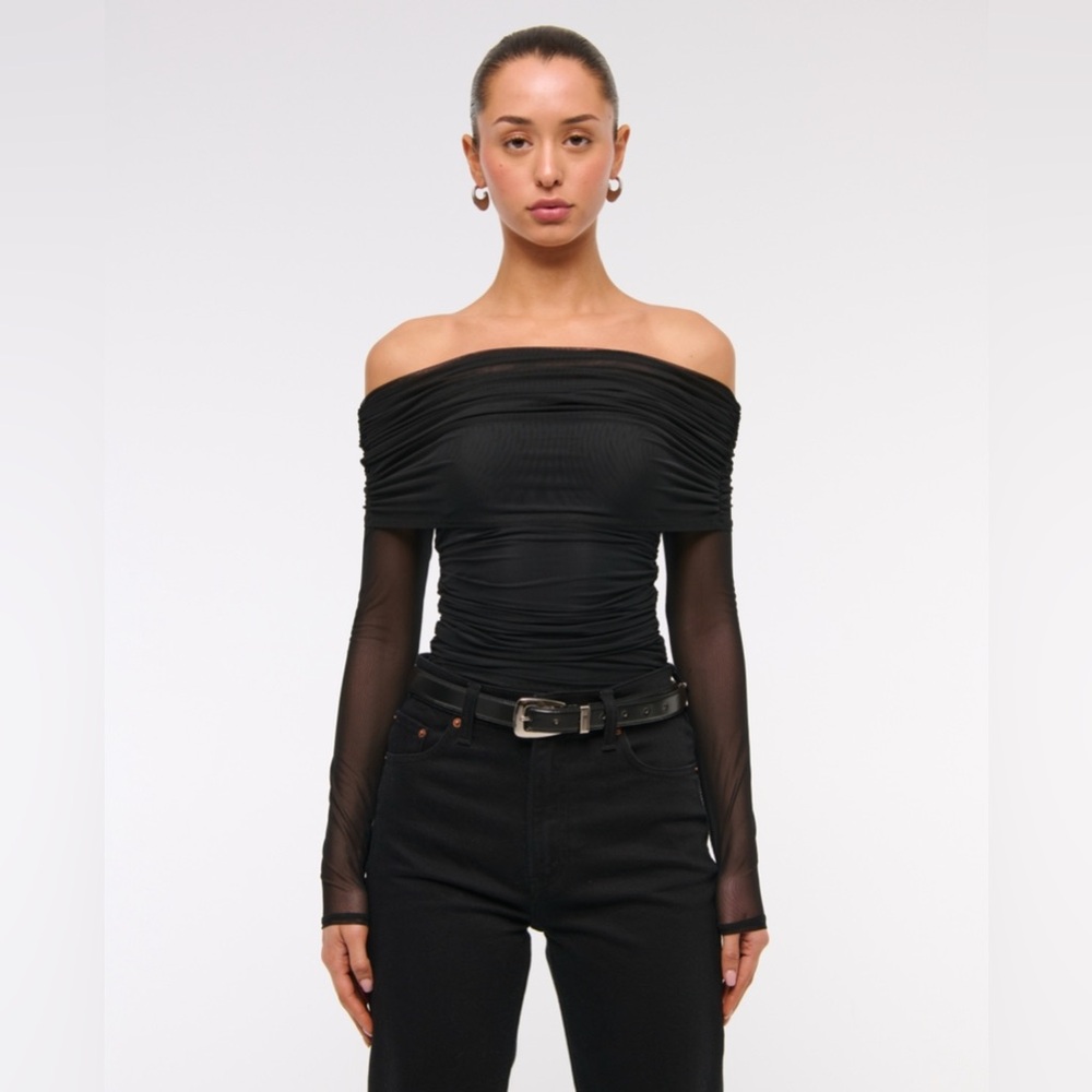 Abercrombie & Fitch Mesh Off-Shoulder Bodysuit